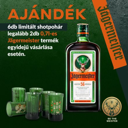 2db Jägermeister 0,7l + 6 pohár (nincs összecsomagolva)