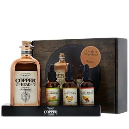 Copperhead Gin London Dry The Alchemist Set 0,5l + 3*0,05l DD.