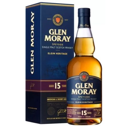 Glen Moray Whisky 15 years Elgin Heritage American & Sherry Cask Speyside Single Malt Scotch 0,7l DD.