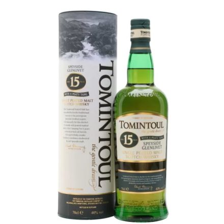 Tomintoul Whisky 15 years With Peaty Tang Single Peated Malt Scotch 0,7l DD.