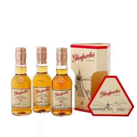 Glenfarclas Whisky Trio Pack (15y.-21y.-25y.) 3*0,2l DD.