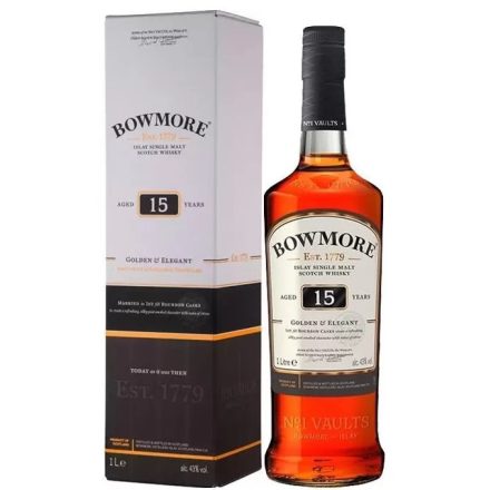 Bowmore Whisky 15 years Golden & Elegant Islay Single Malt Scotch 1l DD.