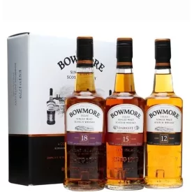   Bowmore Whisky Collection -12 years, 15 years, 18 years - Islay Single Malt Scotch 3*0,2l DD.