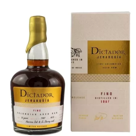 Dictador Rum Jerarquía Fino 1987. American Oak & Ex Sherry Cask Limited Release 0,7l DD.