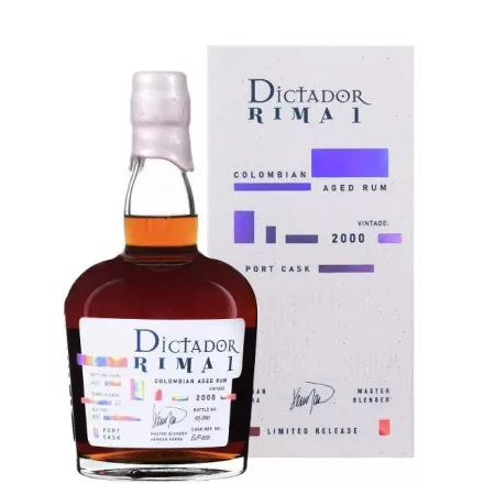 Dictador Rum Rima Vintage 2000. Port Cask 22 yrs Bottled: 2022. Limited Release 0,7l DD.