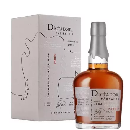Dictador Rum Páraffo I. Vintage 2004. Pardo 18 yrs Bottled: 2022. Limited Release 0,7l DD.