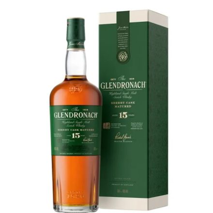 Glendronach Whisky 15 years Sherry Cask Matured Highland Single Malt Scotch 0,7l DD.